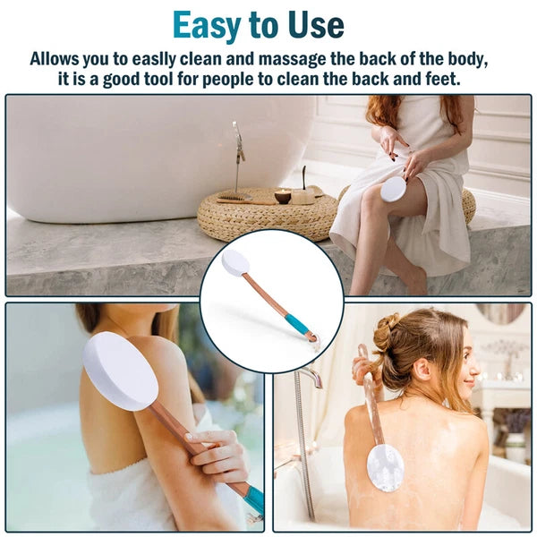 17.9" Long Handle Lotion Applicator Brush for Your Back Fits Tanning Skin Cream