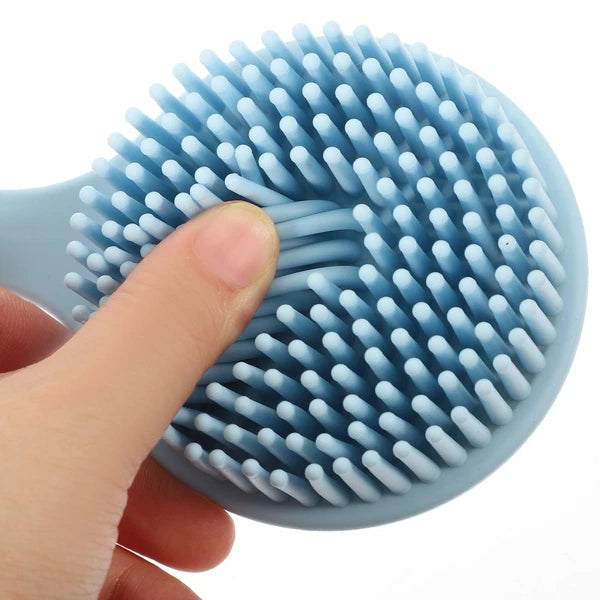 Silicone Bath Brush Ergonomic Body Scrubber Long Handle Man Back