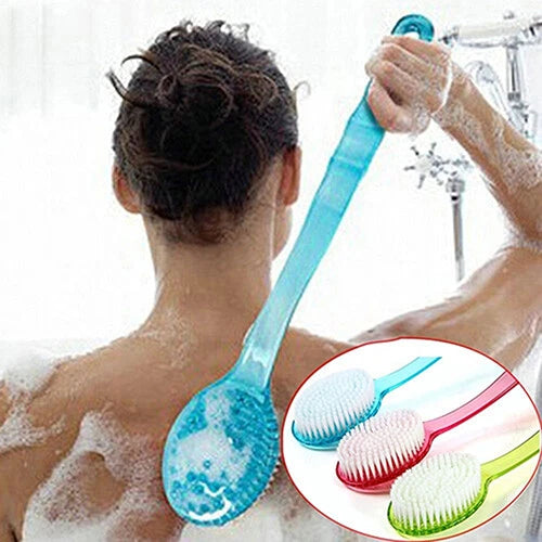 Portable Long Body Bath Shower Back Brush Scrubber Massager Skin Cleaning Tool