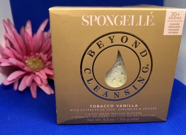 Spongelle TOBACCO VANILLA DUET (Set Of 2) Shower Bath Body Buffer Sponge 5.5 Oz