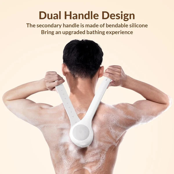 Electric Body Brush Back Scrubber for Shower, Waterproof Long Dual Handle Power