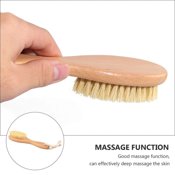 Beech Sisal Body Care Brush Shower Bath Scrubber with Comfortable Handle