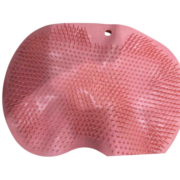 Silicone Shower Foot Scrubber Back Body Brush Massager Pad Mat Bathroom Grey Uk
