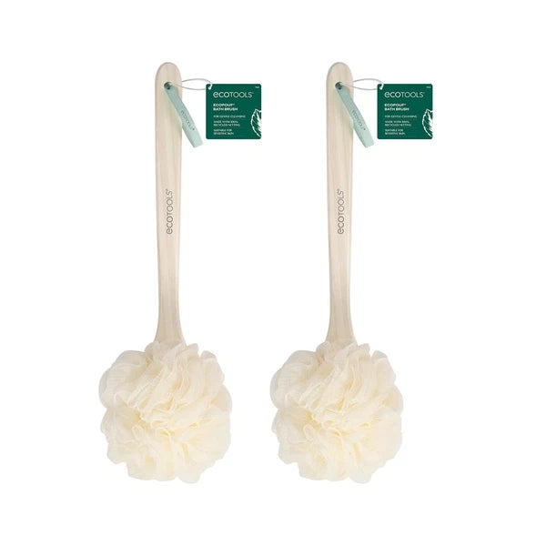 Ecotools Ecopouf Bath Brush, Loofah Brush for Bath & Shower, Made with Long Hand