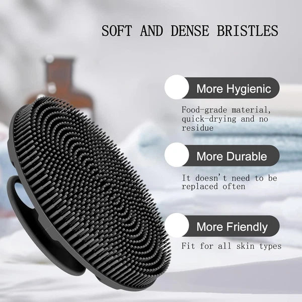 INNERNEED Food-Grade Soft Silicone Body Scrubber Shower Brush Handheld Cleansing