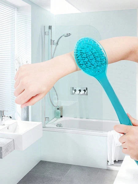 Long Handle Bath Brush Soft Bristle Reach Back Body Spa Shower Scrubber Women UK