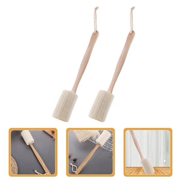 2x Long Handle Body Brush Scrub Scrunchie Back Scrubber for Spa Body Washing