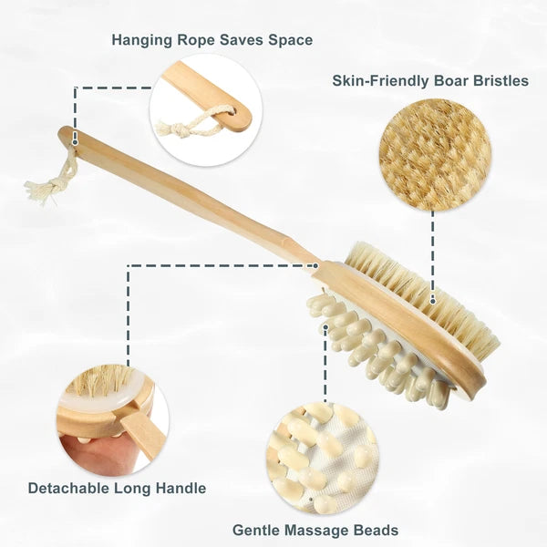 Double-sided Dry Brushing Body Brush Detachable Dry Body Brush for Men Women