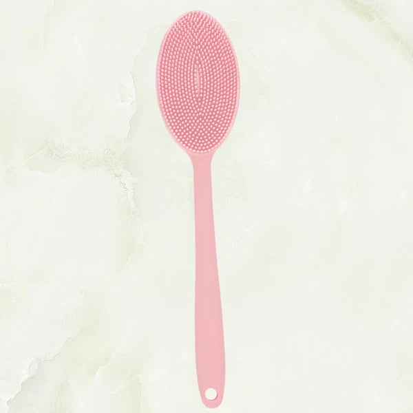 Long Handle Bath Brush Body Scrubber Silicone Exfoliator for Cleaning