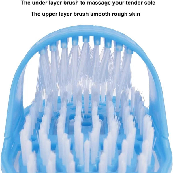 2 in 1 Foot Scrubber Brush Slipper Anti Slip Bath Shower Cleaner Feet Massage