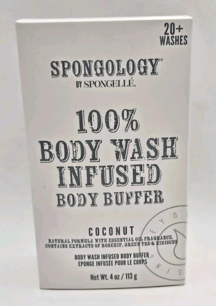 Spongelle Spongology Body Wash Infused Body Buffer Coconut 4oz NEW 20+ Washes