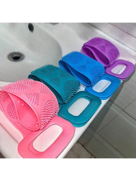 Silicone Body Cleaning Brush Shower Scrub Double Sided Back Scrubber Bath Shower