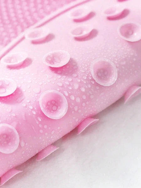 Silicone Shower Foot Scrubber Back Body Brush Massager Pad Mat Bathroom Grey