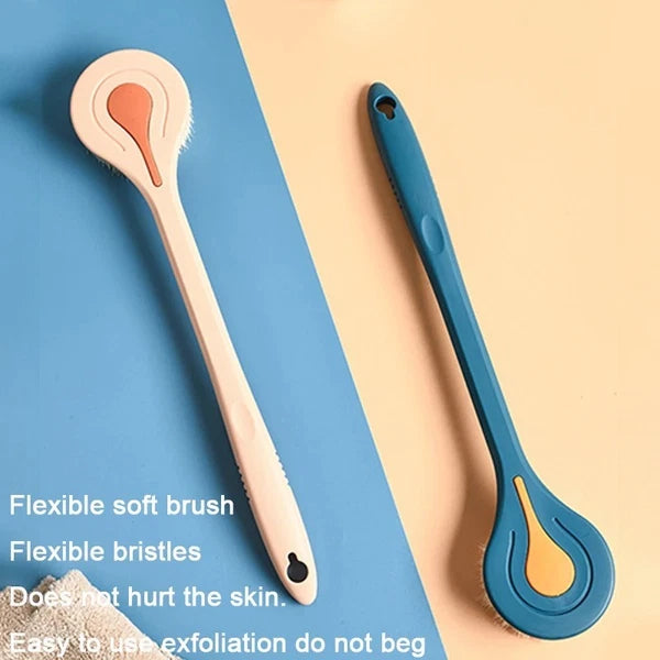 Long Handle Back Shower Brush Soft Body Exfoliating Scrubber UK Spa Bath