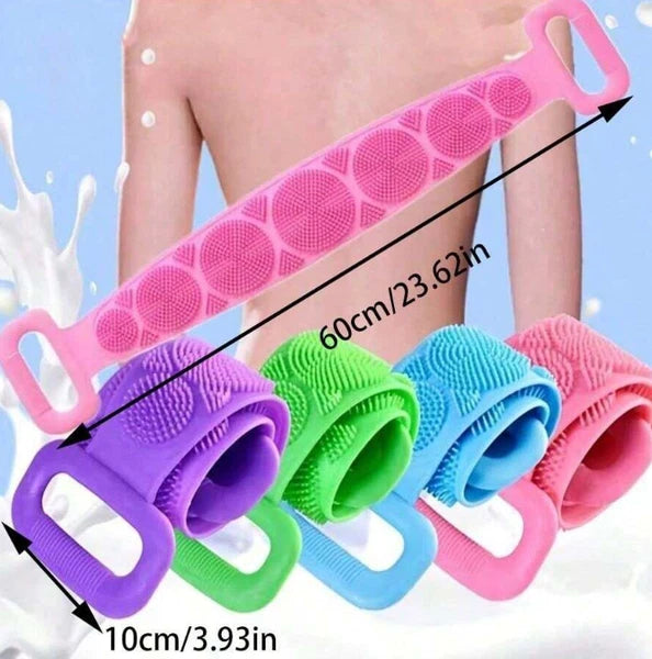 Silicone Shower Foot Scrubber Back Body Brush Massager Pad Mat Bathroom Grey Uk