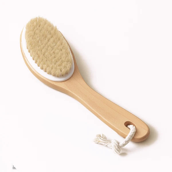 100% Natural Boar Bristle Spa Body Bath Brush Contoured Wooden Handle (SA2011x2)