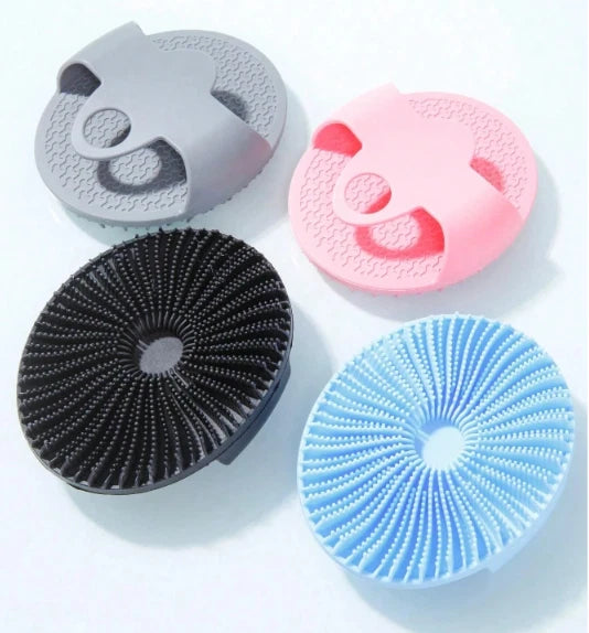 Silicone Shower Foot Scrubber Back Body Brush Massager Pad Mat Bathroom Grey Uk