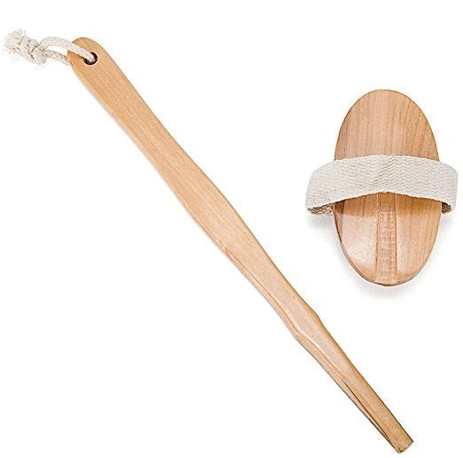 Spa Shower Bath Brush with Long Wooden Handle – Natural Body Scrub Exfoliator