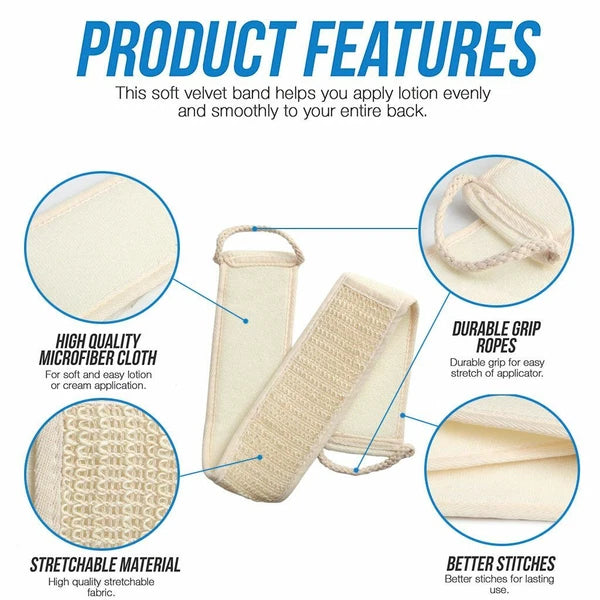 Exfoliating Bath Scrubber Shower Back Strap Loofah Spa Body Skin Brush Sponge US