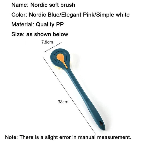 Long Handle Back Shower Brush Soft Body Exfoliating Scrubber UK Spa Bath