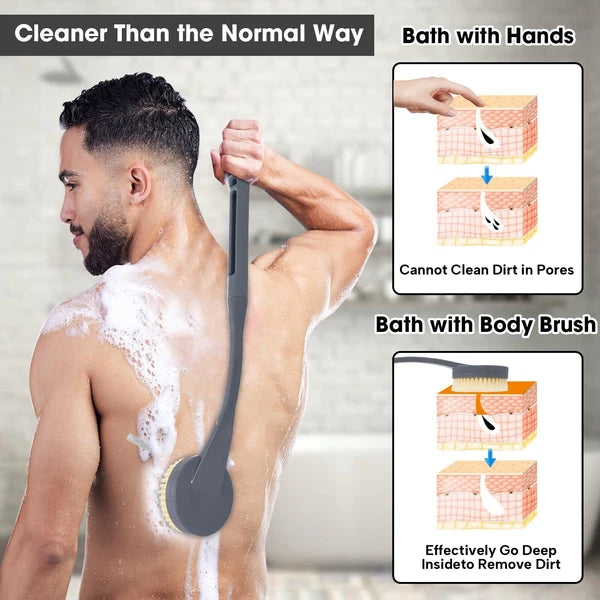 Back Scrubber for Shower,20.5" Bath Brush Long Handle for Deep Cleaning