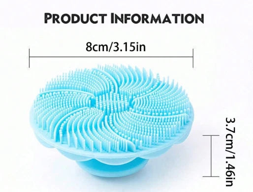 Silicone Shower Foot Scrubber Back Body Brush Massager Pad Mat Bathroom Grey Uk