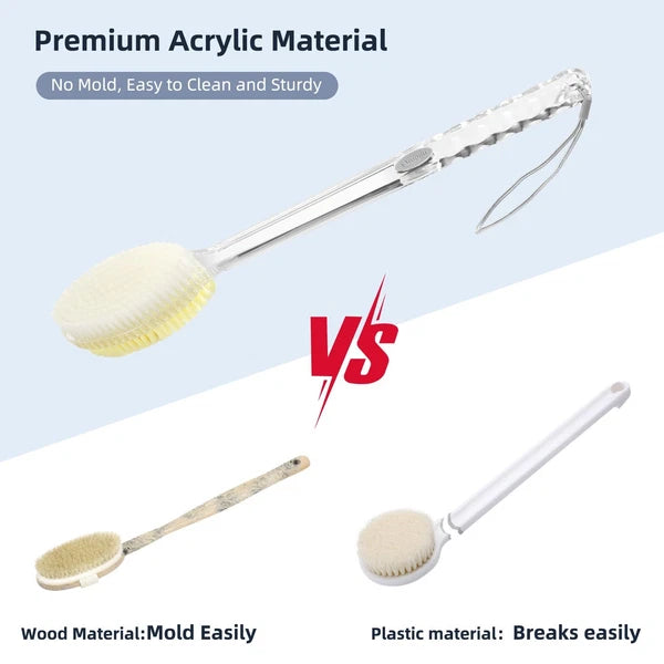 Fymblin Back Scrubber Long Handle for Shower,Back Brush Dual-Sided with Stiff...