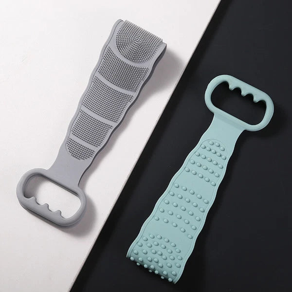 (US STOCK) Silicone Back Scrubber Body Cleaning Tools Bath Belt Massage Brush