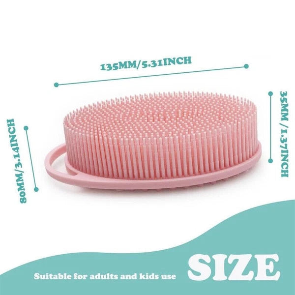 Dual-Sided Silicone Body Scrubber Brush Exfoliating Shower Brush Bath Massage UK