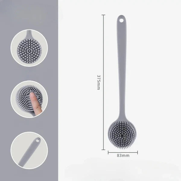 Back Scrubber Scrub Long Handle Shower Body Bath Brush Silicone Massage Brush