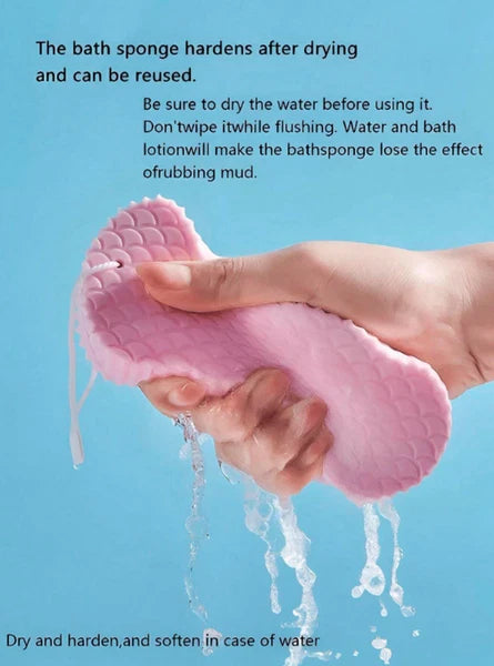 1/2 Exfoliating Body Sponge Bath Shower Scrubber Brush Wash Pad Dry Skin Remover