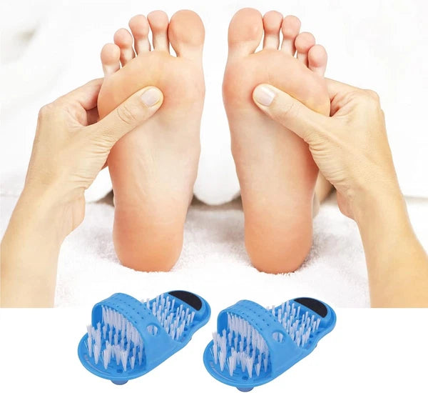 2 in 1 Foot Scrubber Brush Slipper Anti Slip Bath Shower Cleaner Feet Massage