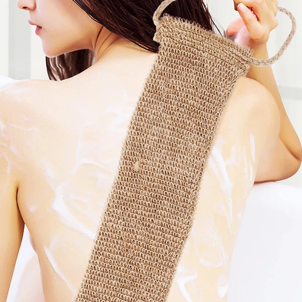 Jute Back Washer Bath Towel Shower Body Scrubber Scratcher for Men Brush Women