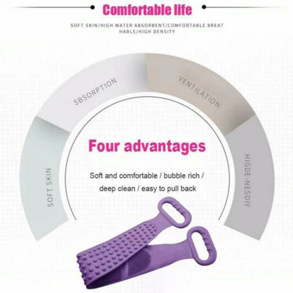 Body Cleaning Double Sided Back Scrubber Bath Silicone Body Brush Back I