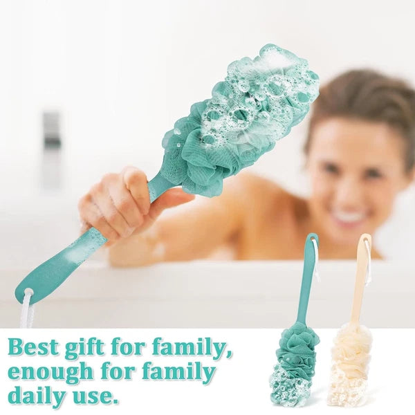 Ergonomically Back Scrubber for Shower Double-Sided Back Brush Long Handle