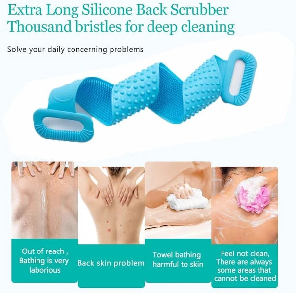 Long Handle Bath Body Brush Soft Back Shower Exfoliating Skin Scrubber Massager