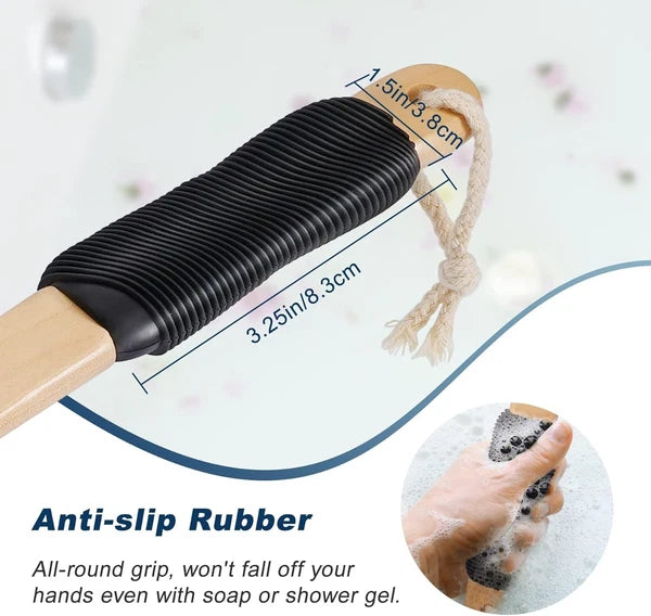 Ergonomically Back Scrubber for Shower Double-Sided Back Brush Long Handle