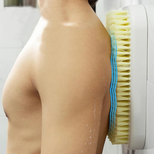 Wall Mounted Back Scrubber for Shower - Large Exfoliating Brush for Shower - Bat