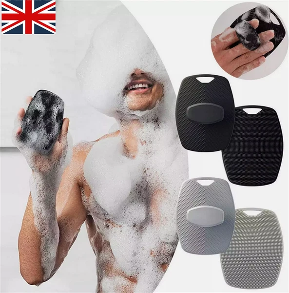 Silicone Body Shower Brush Scrubbers Flat Shower Brush Gentle Exfoliat