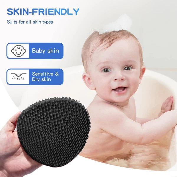 Soft Silicone Shower Brush, Super-Lathering and Deep-Cleaning Body & Face Scr...