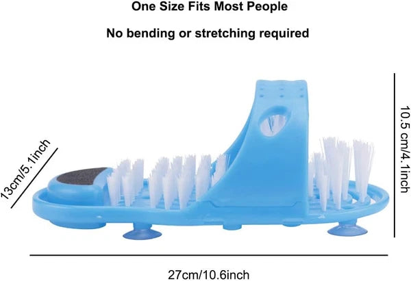2 in 1 Foot Scrubber Brush Slipper Anti Slip Bath Shower Cleaner Feet Massage