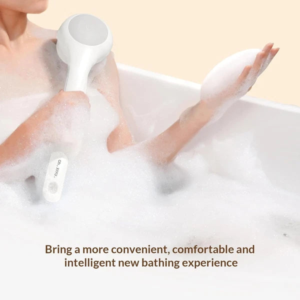 Electric Body Brush Back Scrubber for Shower, Waterproof Long Dual Handle Power