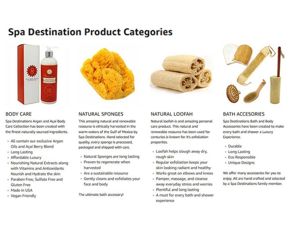 Natural Sea Wool Sponges by Spa Destinations (Choose Size)
