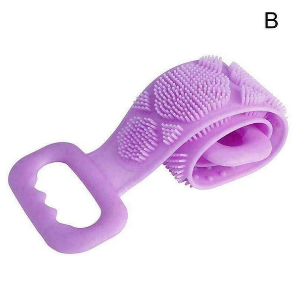 Silicone Body Back Cleaning Brush Scrubber Massage Bath Belt Exfoliating Tools
