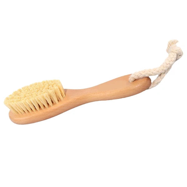 Beech Sisal Body Care Brush Shower Bath Scrubber with Comfortable Handle