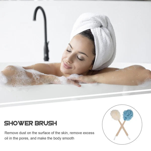 2 Pcs Bath Bathing Brushes Women Soft Back Scrubber Shower