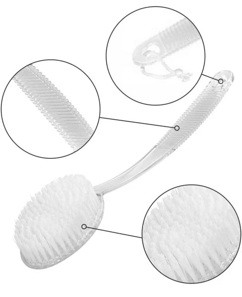 Long Handle Shower Body Bath Brush  Skin Back Massage Scrubber Bathroom UK Brand