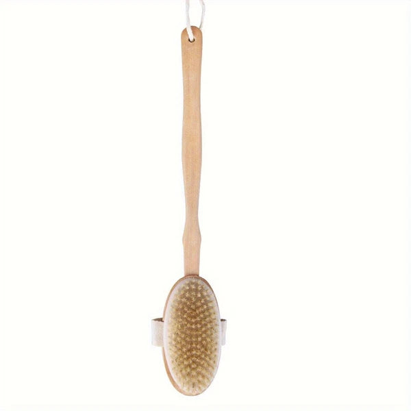 Wooden Detachable Long Handle Double-sided Shower Brush for Back Cleaning