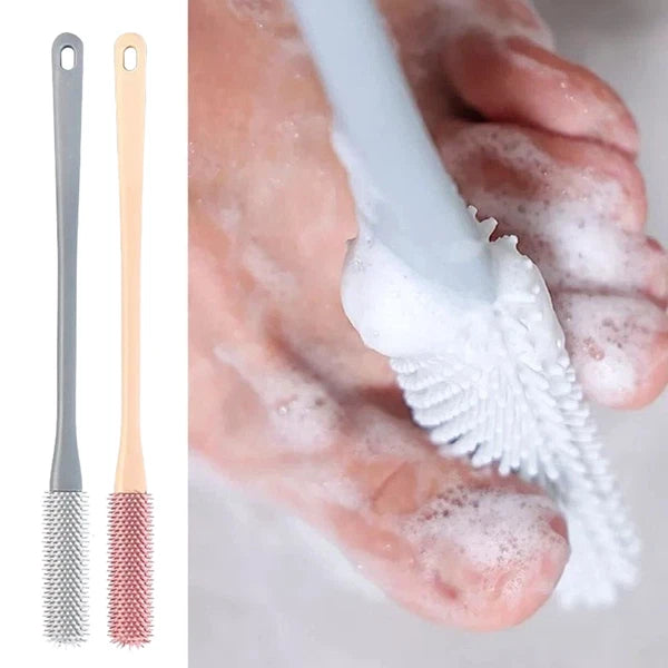 Silicone Shower Foot Scrubber Back Body Brush Massager Pad Mat Bathroom Grey Uk
