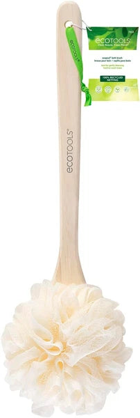 Bath Pouf with Handle - Hard-To-Reach Cleansing Sponge - Ecopouf Bath Brush - As